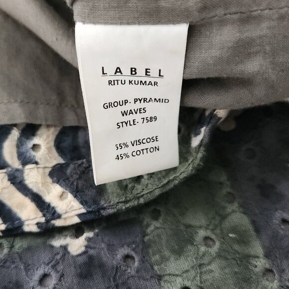 Label Ritu Kumar A-line Midi Dress Women's Size 1 Green - Picture 7 of 8